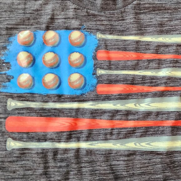 TEK GEAR Kids American Flag Baseball T-Shirt Size Medium - Picture 7 of 13